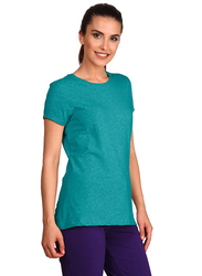 Jockey Ladies 24X7 Short Sleeve T-Shirt for Women, Medium, Teal Melange