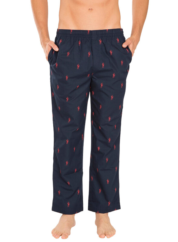 

Jockey Men's Relax Printed Pyjama for Men Large, Navy Blue