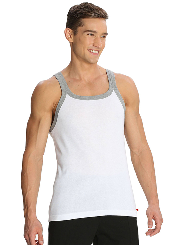 Jockey Zone Fashion Vest for Men, US27-0105, White, Medium