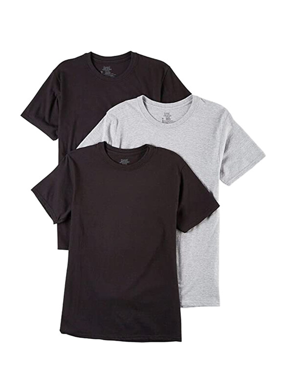 

Hanes 3-Piece Ultimate ComfortSoft Crew Neck Undershirt Set for Men, 7873BG, Black/Grey, Medium