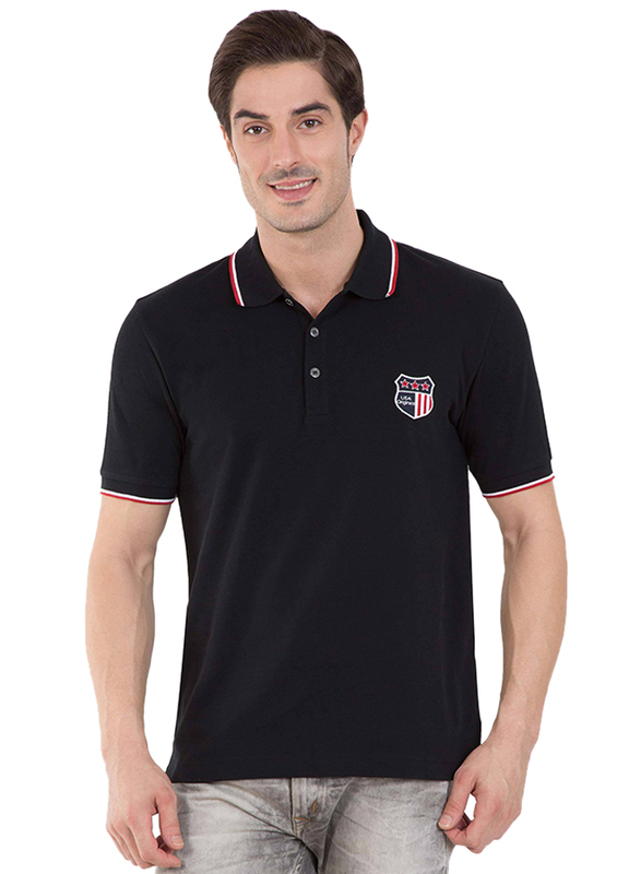 Jockey Men's USA Originals Polo T-Shirt, US85-0103, Small, Black