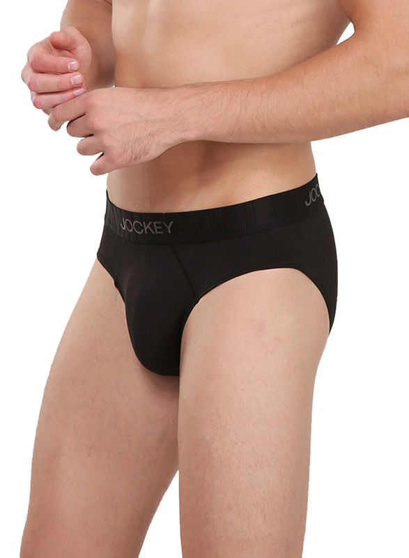 Jockey International Collection Brief Underwear for Men, IC31, Black, Small