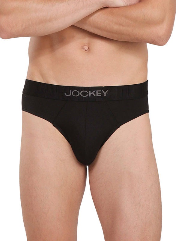 Jockey International Collection Brief Underwear for Men, IC31, Black, Small