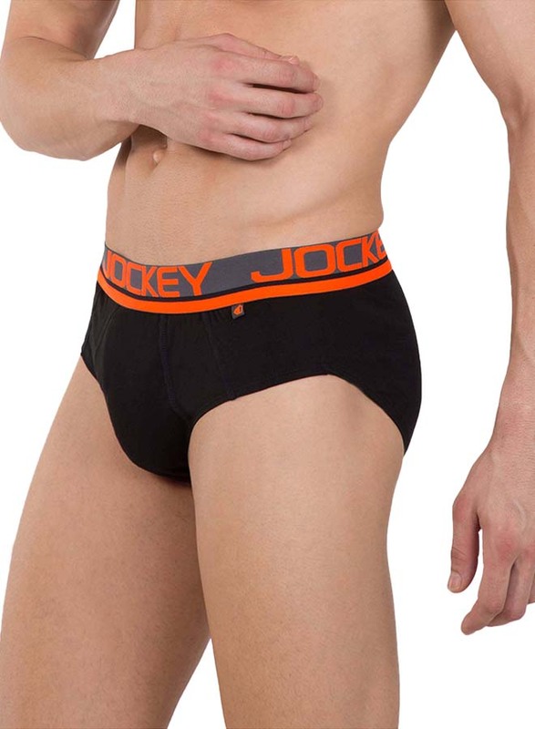 Jockey Pop Collection Bold Brief Underwear for Men, FP01-0105, Black, Medium