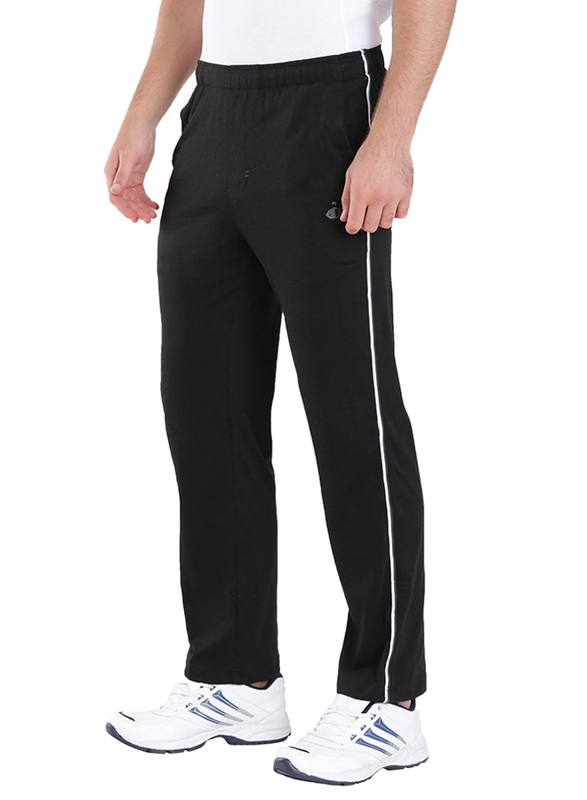 

Jockey Men's Sports Active Track Pants Extra Large, Black/Grey Melange/White