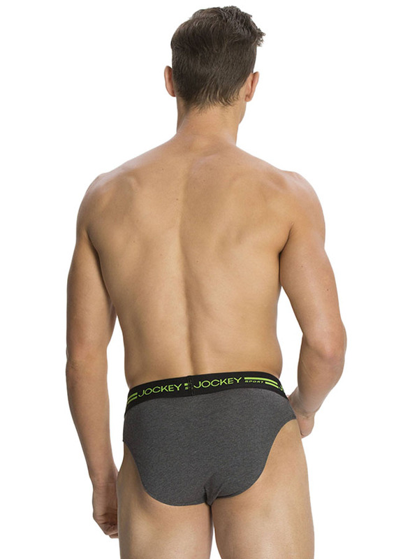 Jockey Sport Performance Brief Underwear for Men, SP02-0105, Charcoal Melange, Small