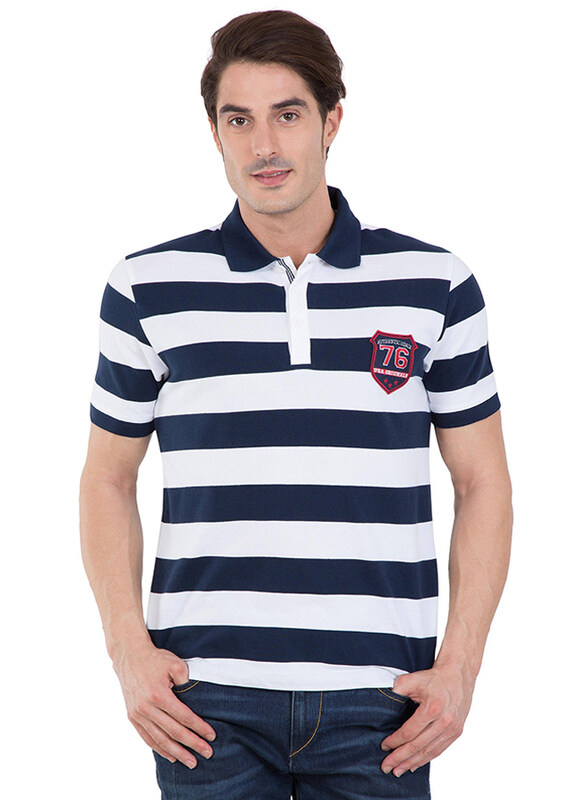 

Jockey Men's USA Originals Half Sleeve polo T-Shirt, US93-0103, Small, Navy Blue/White