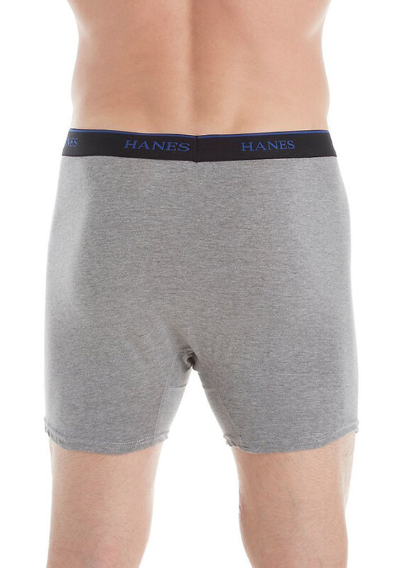 Hanes 4-Piece Ultimate Stretch Boxer Brief Set for Men, U9BBB4, Black/Grey, Small