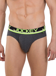 Jockey Pop Collection Modern Brief Underwear for Men, FP02-0105, Charcoal Melange, Extra Large