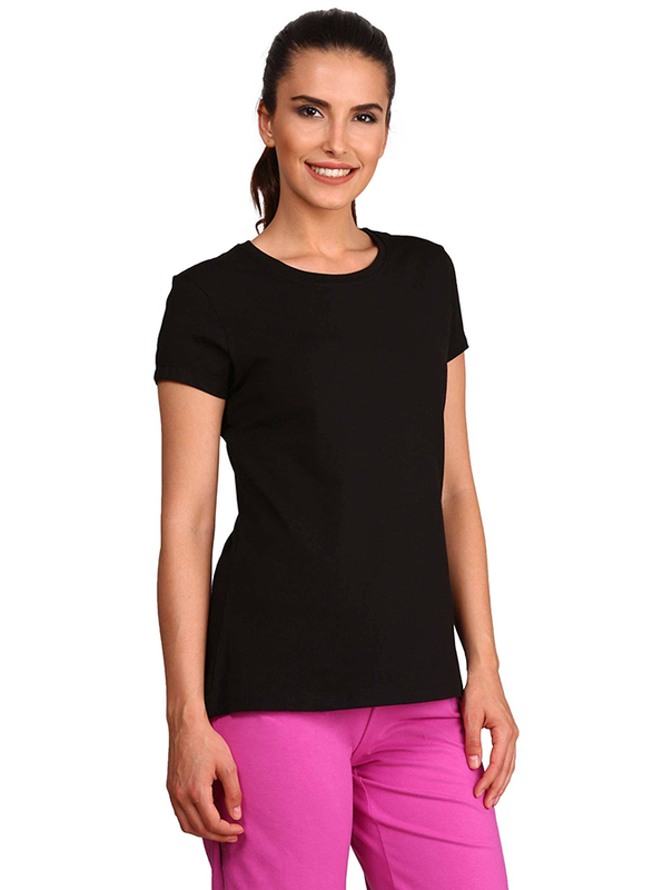 Jockey Ladies 24X7 Short Sleeve T-Shirt for Women, Medium, Black