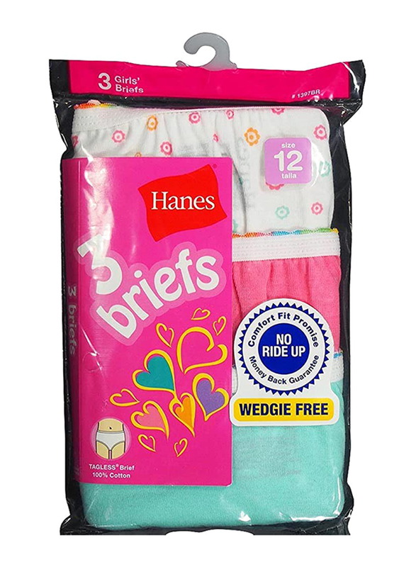 Hanes Her Way Little Girls Panties for Girls, 3 Pieces, Assorted Color, 12  Years