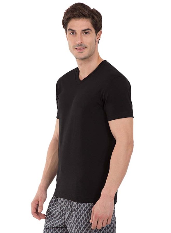 Jockey Men's 24X7 Short Sleeve V-Neck T-Shirt, 2726-0105, Medium, Black