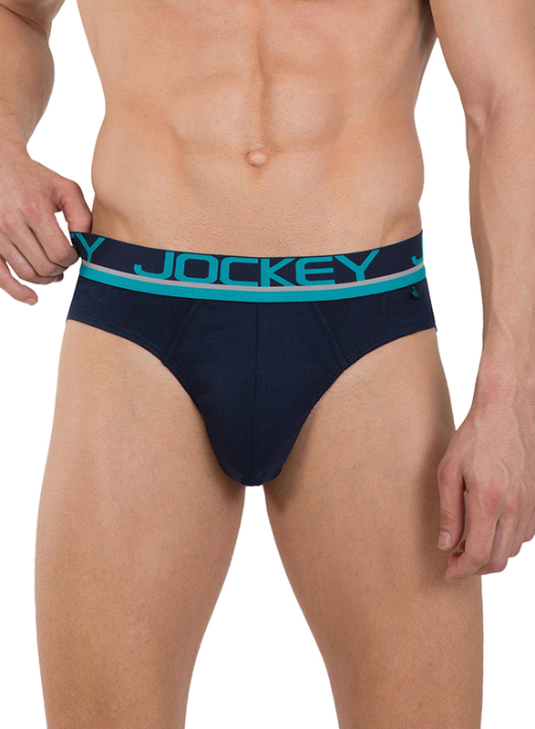Jockey Pop Collection Modern Brief Underwear for Men, FP02-0105, Navy Blue, Extra Large