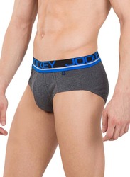 Jockey Pop Collection Bold Brief Underwear for Men, FP01-0105, Charcoal Melange, Medium