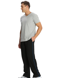 Jockey Men's 24X7 Jersey Pants, 9500-103, Small, Black/Neon Blue