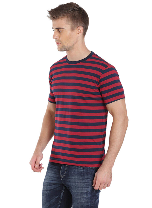 Jockey Men's 24X7 Crew Neck Tee T-Shirt, 2715-0105, Extra Large, Navy/Shanghai Red