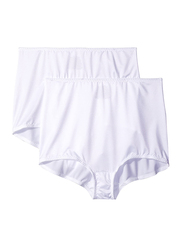 Hanes Light Control Shaping Brief Panties, 2 Pieces, White, Extra Large