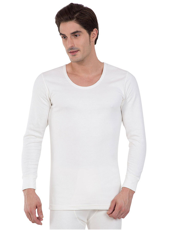 Jockey Men's Winter Wear Long Sleeve Thermal Undershirt, 2401-0105, Off White, Extra Large