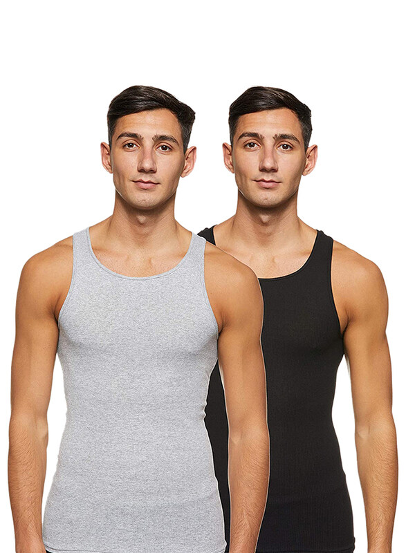 

Hanes 2-Pieces Tank Vest for Men, Multicolor, Large