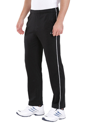 Jockey Men's Sports Active Track Pants, 9501-0103, Medium, Black/Grey Melange/White