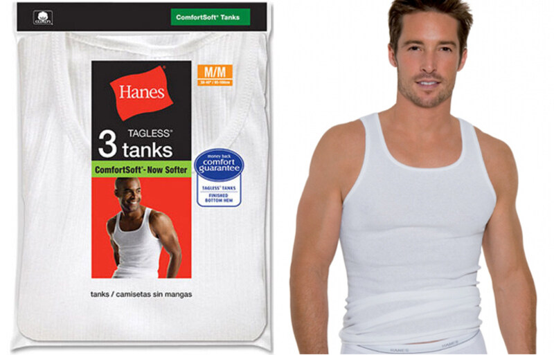 Hanes 3-Pieces Tank Vest for Men, White, Medium