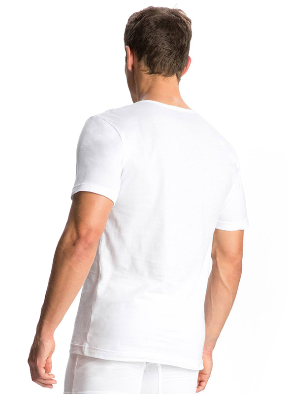 Jockey Elance Short Sleeve V-Neck T-Shirt for Men, 8824-0110, Medium, White