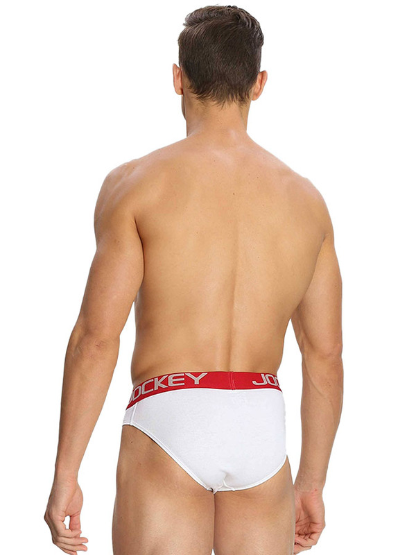 Jockey 2-Piece Zone Bold Brief Underwear Set for Men, US14-0210, White, Extra Large