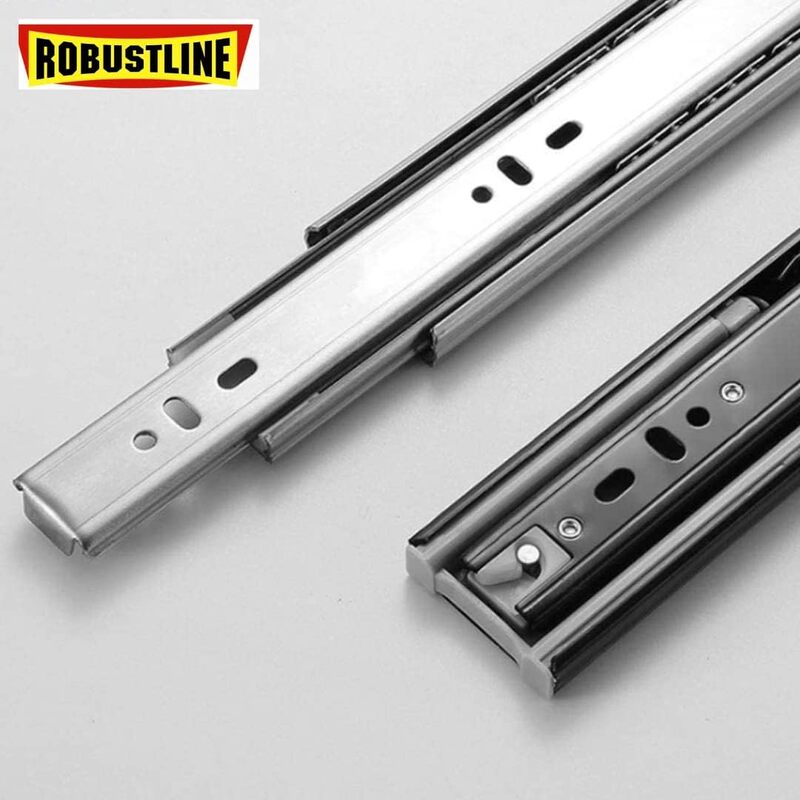 Robustline Multi Fold and Full Extension Soft Closing Steel Ball Bearing Drawer Slide - High Quality - Side Mounted 45MMX45CM - 18"