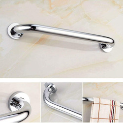 Robustline 19x250mm Stainless Steel D Bar Rosette Type Elderly Shower Support Handle, Silver