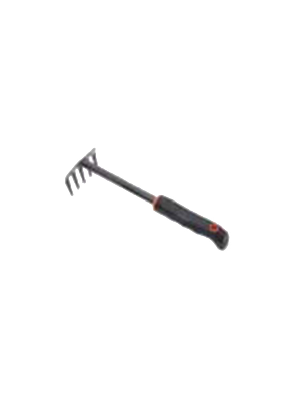 Robustline 31cm Mini Iron Rake Garden Tool, Black