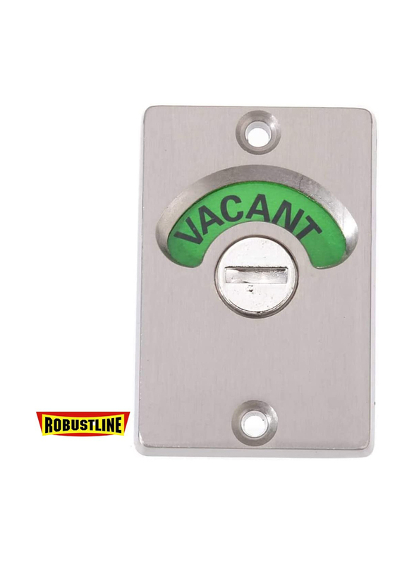 Robustline Bolt Lock Vacant Public Toilet Indicator with Engaged Bathroom Door Lock, Stainless Steel Plated