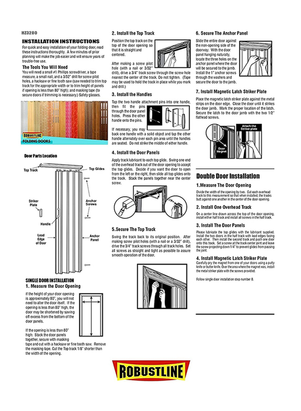 Robustline PVC Sliding Folding Door, White