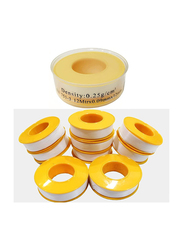 Robustline Thread Sealing Teflon Tape with 0.25G/Cm2 Density and Ptfe for Pipe Fittings/Fixing Water Leak, 0.9mm x 12 Meters, 10 Pieces, White