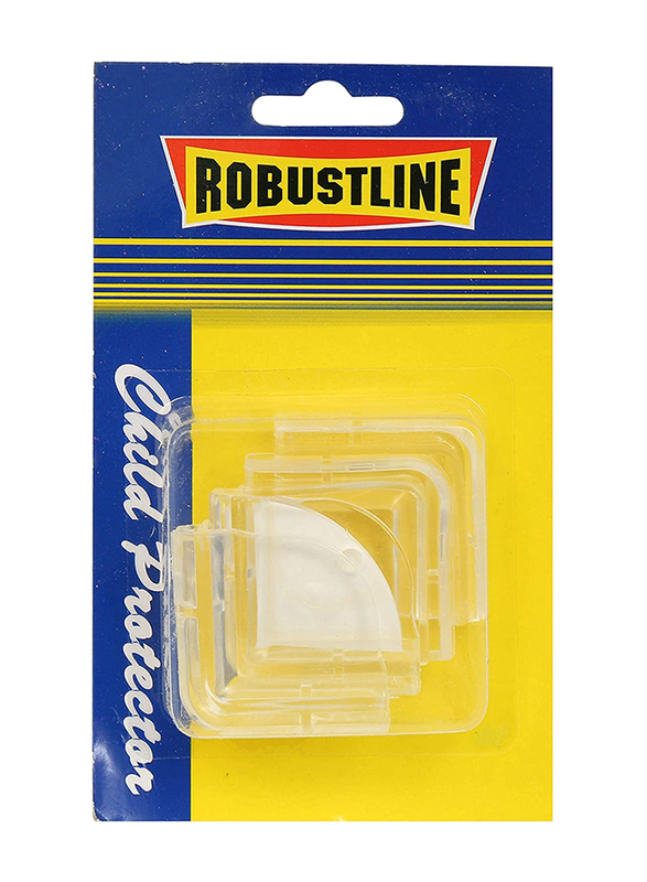 Robustline 38mm Self Adhesive Furniture Corner Edge Guards Protector for Kids Safety, 4 Pieces, Clear