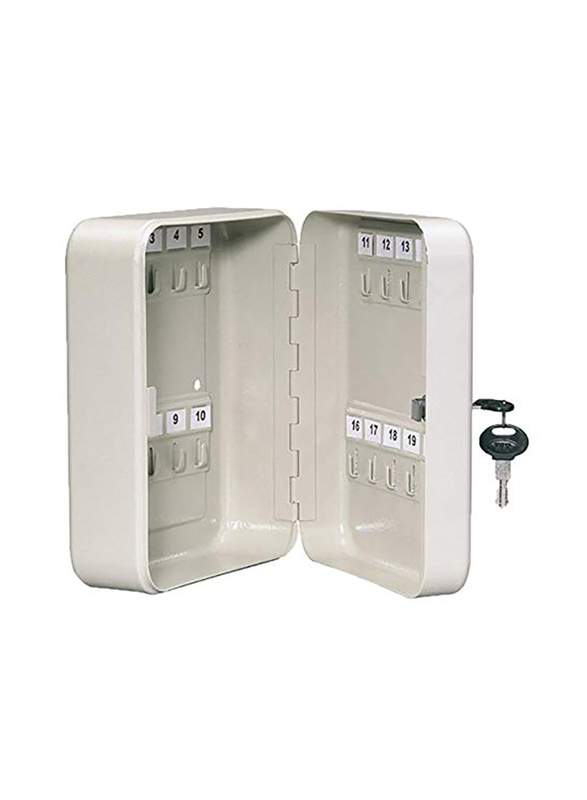 Robustline Metal 20 Keys Capacity Storage Safe Key Box, White