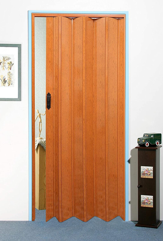 Robustline Folding Sliding Door 210cm Height x 100cm Width, (Dark Wooden Teak)