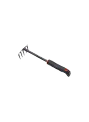 Robustline 31cm Mini Iron Rake Garden Tool, Black