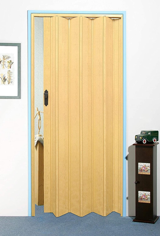 Robustline Folding Sliding Door 210cm Height x 100cm Width, (Light Beige)