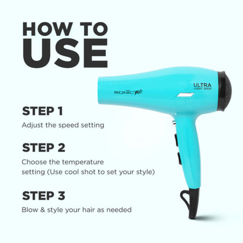 Ikonic ME Ultralight 2000 Hair Dryer Teal