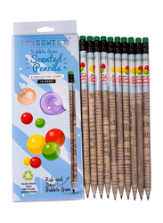 Treewise Bubble Gum Scented Pencils Set, 10 Pieces, Black