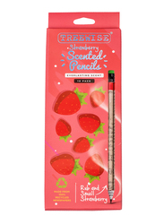 Treewise Strawberry Scented Pencils Set, 10 Pieces, Black