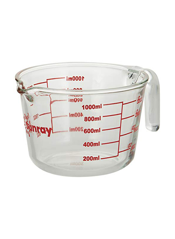 Sunray 1000ml Glass Measuring Cup, Clear