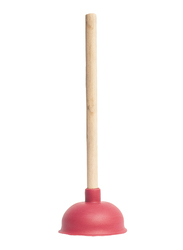 Swip Rubber Plunger with Wooden Handle, Beige/Red