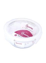 Sunray Borosilicate Glass Round Food Container, 620ml, Clear