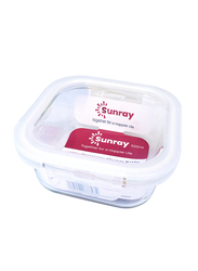 Sunray Borosilicate Glass Square Food Container, 520ml, Clear