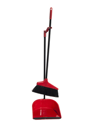Swip Long Handle Dustpan with Broom, 2 Pieces, Red