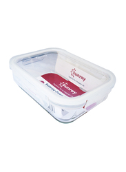 Sunray Borosilicate Glass Rectangular Food Container, 1040ml, Clear