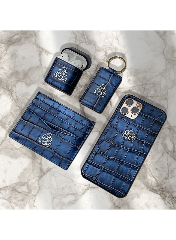 Fifty karat genuine real calf leahter crocodile embossed Wallet Set, mobile case ,cardholder ,airpods case and keychain