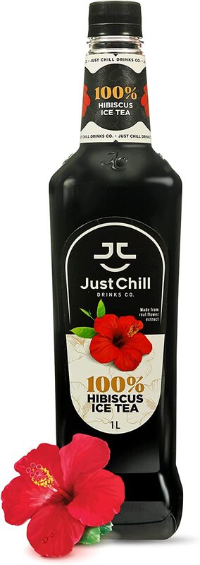 Just Chill Drinks Co. Hibiscus Iced Tea Syrup, Made From 100% Real Fruit Extract, 1 Litre