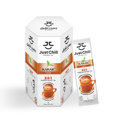 Just Chill Drinks Co. Tea Premix, Karak Chai Regular, Immunity Booster, 26g Sachet, Pack of 10